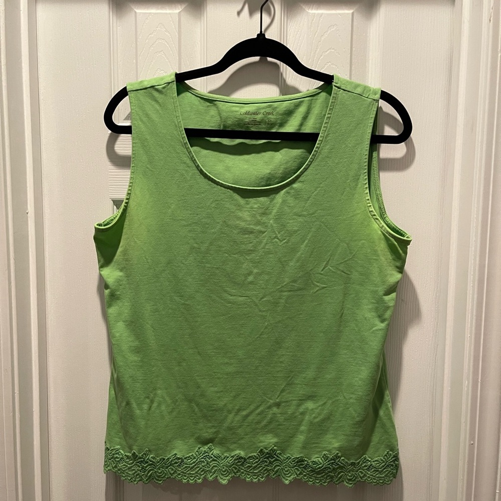 Coldwater Creek Lime Green Lace Tank Top